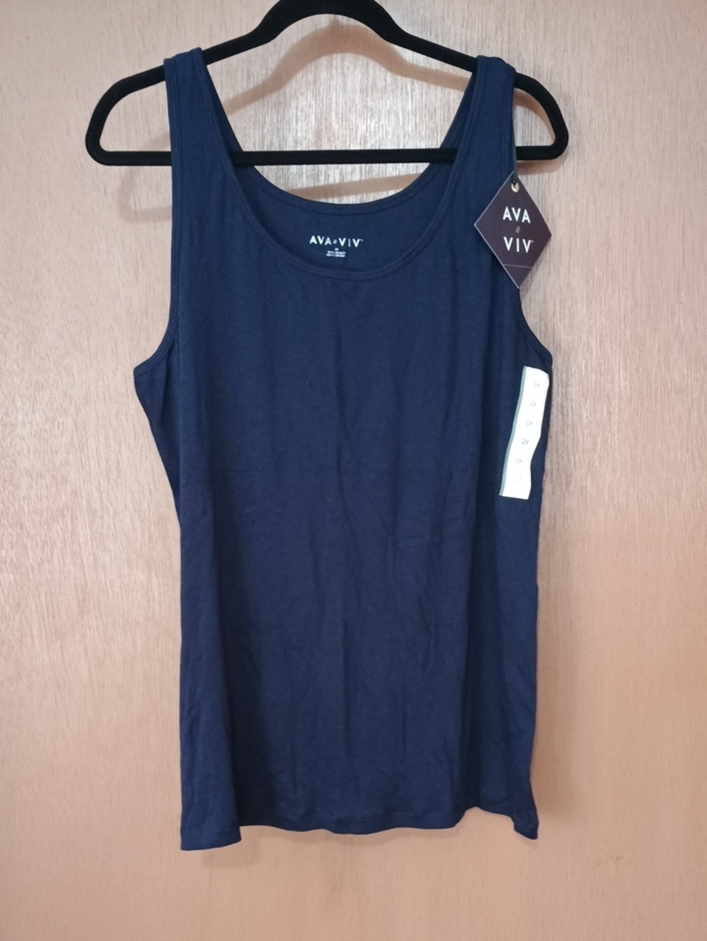 Ava & Viv Navy Classic Scoop Tank
